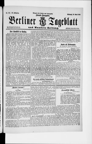 Berliner Tageblatt und Handels-Zeitung on Apr 29, 1914