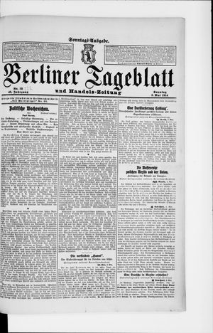 Berliner Tageblatt und Handels-Zeitung on May 3, 1914