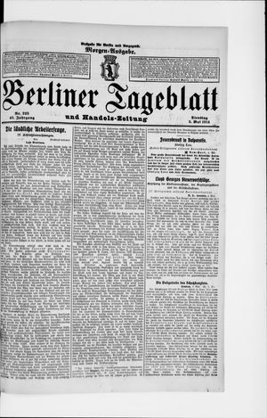 Berliner Tageblatt und Handels-Zeitung on May 5, 1914