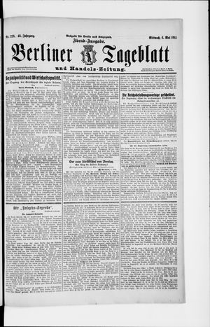 Berliner Tageblatt und Handels-Zeitung on May 6, 1914