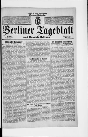Berliner Tageblatt und Handels-Zeitung on May 7, 1914