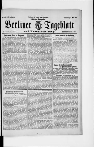 Berliner Tageblatt und Handels-Zeitung on May 7, 1914