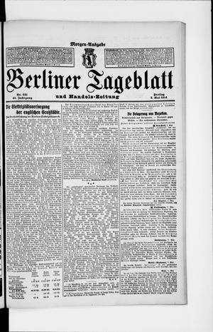 Berliner Tageblatt und Handels-Zeitung vom 08.05.1914