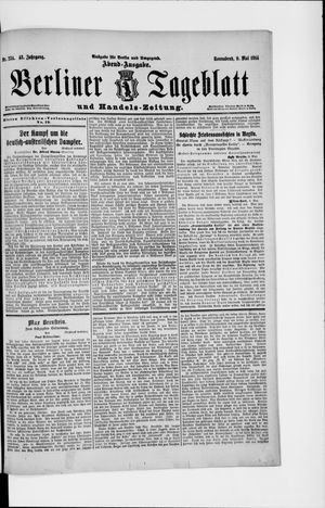 Berliner Tageblatt und Handels-Zeitung on May 9, 1914