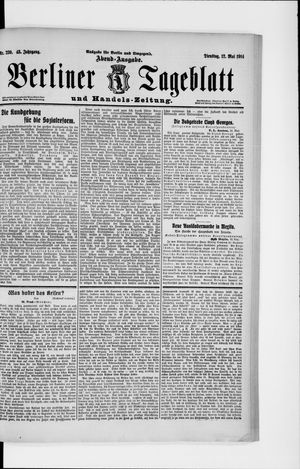 Berliner Tageblatt und Handels-Zeitung vom 12.05.1914