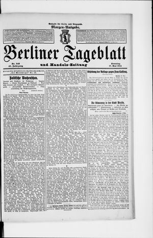 Berliner Tageblatt und Handels-Zeitung vom 17.05.1914
