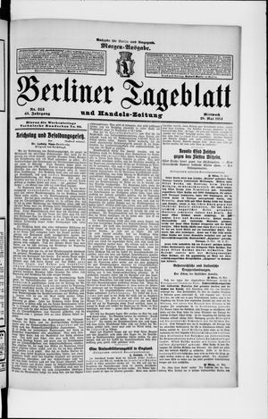 Berliner Tageblatt und Handels-Zeitung vom 20.05.1914