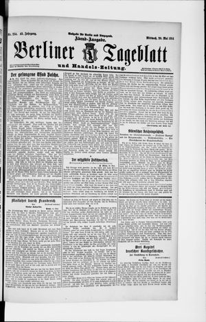 Berliner Tageblatt und Handels-Zeitung vom 20.05.1914