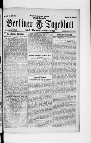 Berliner Tageblatt und Handels-Zeitung vom 22.05.1914