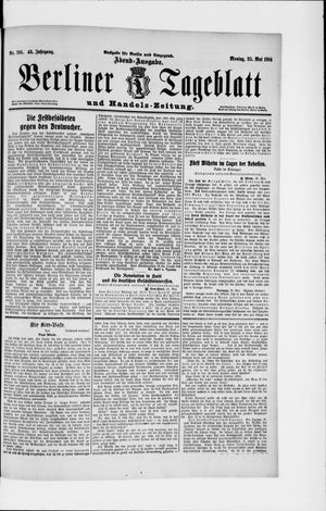 Berliner Tageblatt und Handels-Zeitung vom 25.05.1914