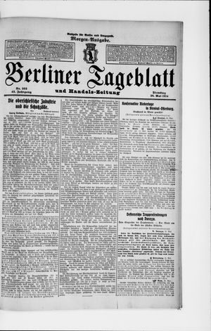 Berliner Tageblatt und Handels-Zeitung vom 26.05.1914