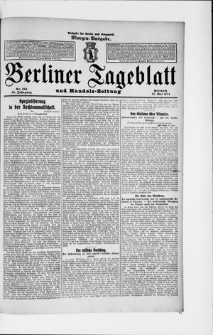 Berliner Tageblatt und Handels-Zeitung vom 27.05.1914