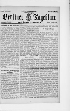 Berliner Tageblatt und Handels-Zeitung vom 27.05.1914