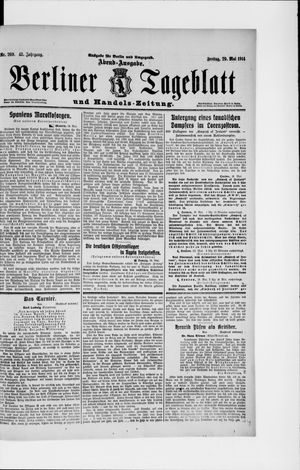 Berliner Tageblatt und Handels-Zeitung vom 29.05.1914