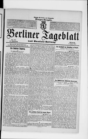 Berliner Tageblatt und Handels-Zeitung vom 03.06.1914