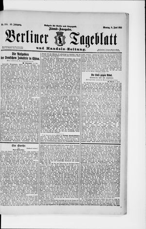 Berliner Tageblatt und Handels-Zeitung vom 08.06.1914