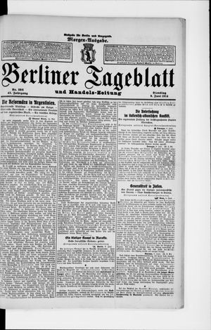 Berliner Tageblatt und Handels-Zeitung vom 09.06.1914