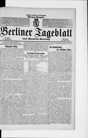 Berliner Tageblatt und Handels-Zeitung vom 10.06.1914