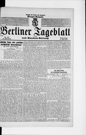 Berliner Tageblatt und Handels-Zeitung vom 11.06.1914