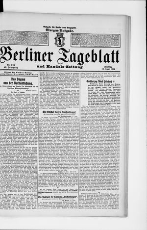 Berliner Tageblatt und Handels-Zeitung vom 12.06.1914