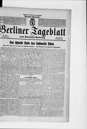 Berliner Tageblatt und Handels-Zeitung vom 13.06.1914