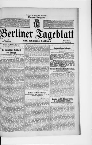 Berliner Tageblatt und Handels-Zeitung vom 20.06.1914