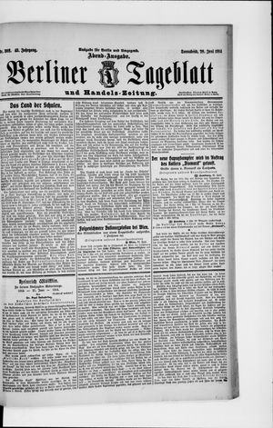 Berliner Tageblatt und Handels-Zeitung vom 20.06.1914