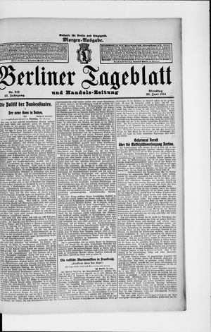 Berliner Tageblatt und Handels-Zeitung vom 23.06.1914