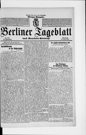 Berliner Tageblatt und Handels-Zeitung vom 24.06.1914