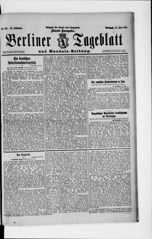 Berliner Tageblatt und Handels-Zeitung vom 24.06.1914