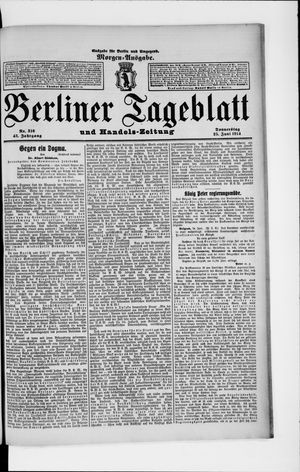 Berliner Tageblatt und Handels-Zeitung vom 25.06.1914