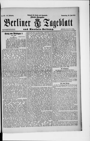 Berliner Tageblatt und Handels-Zeitung vom 25.06.1914