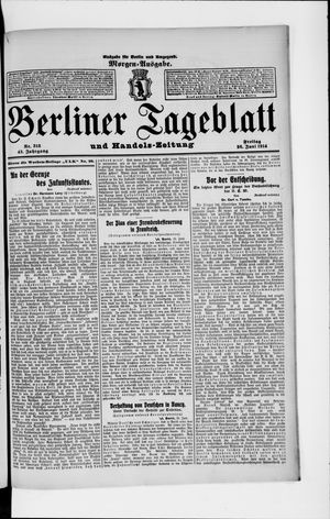 Berliner Tageblatt und Handels-Zeitung vom 26.06.1914