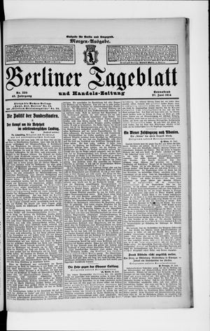 Berliner Tageblatt und Handels-Zeitung vom 27.06.1914