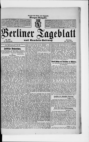 Berliner Tageblatt und Handels-Zeitung vom 28.06.1914