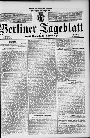 Berliner Tageblatt und Handels-Zeitung on Jul 7, 1914
