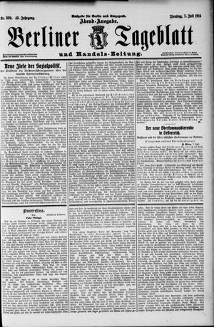 Berliner Tageblatt und Handels-Zeitung on Jul 7, 1914