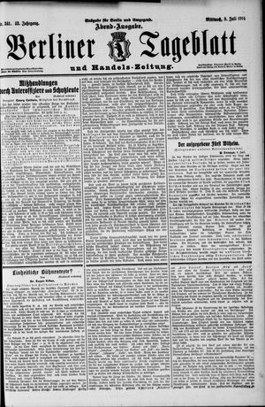 Berliner Tageblatt und Handels-Zeitung vom 08.07.1914