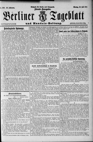 Berliner Tageblatt und Handels-Zeitung vom 13.07.1914