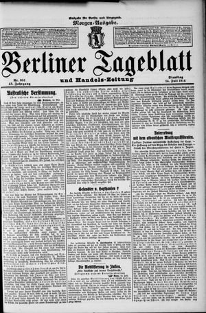 Berliner Tageblatt und Handels-Zeitung vom 14.07.1914