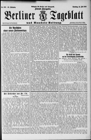 Berliner Tageblatt und Handels-Zeitung vom 14.07.1914