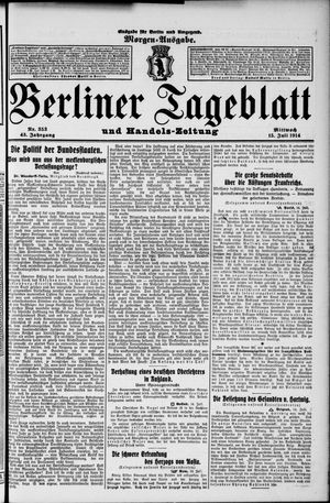 Berliner Tageblatt und Handels-Zeitung vom 15.07.1914