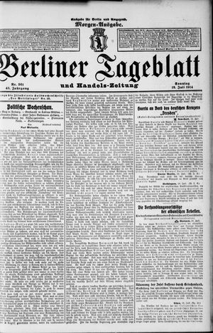 Berliner Tageblatt und Handels-Zeitung vom 19.07.1914