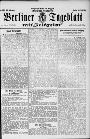 Berliner Tageblatt und Handels-Zeitung vom 20.07.1914