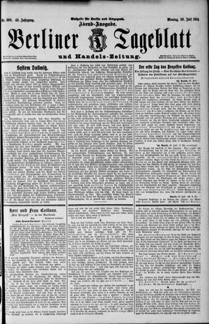 Berliner Tageblatt und Handels-Zeitung vom 20.07.1914