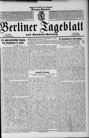 Berliner Tageblatt und Handels-Zeitung on Jul 21, 1914