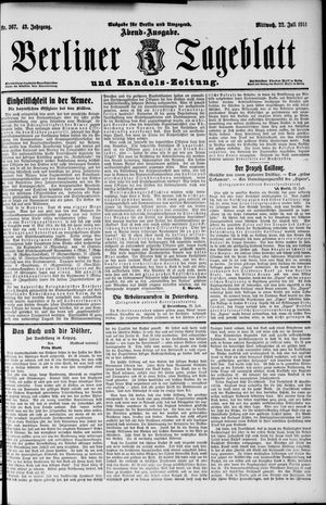 Berliner Tageblatt und Handels-Zeitung vom 22.07.1914