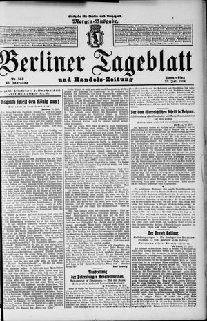 Berliner Tageblatt und Handels-Zeitung vom 23.07.1914