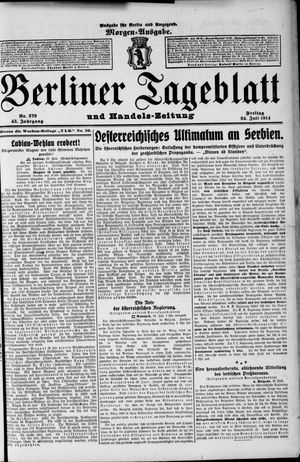 Berliner Tageblatt und Handels-Zeitung vom 24.07.1914