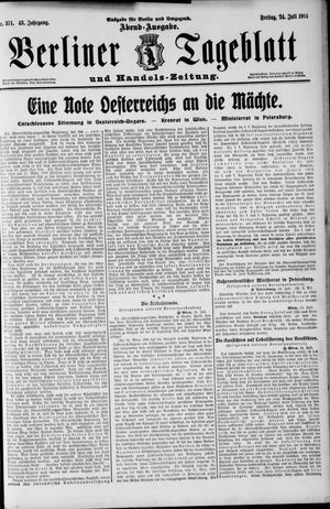 Berliner Tageblatt und Handels-Zeitung vom 24.07.1914